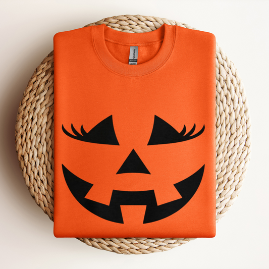 Girly Pumpkin Face Sweatshirt