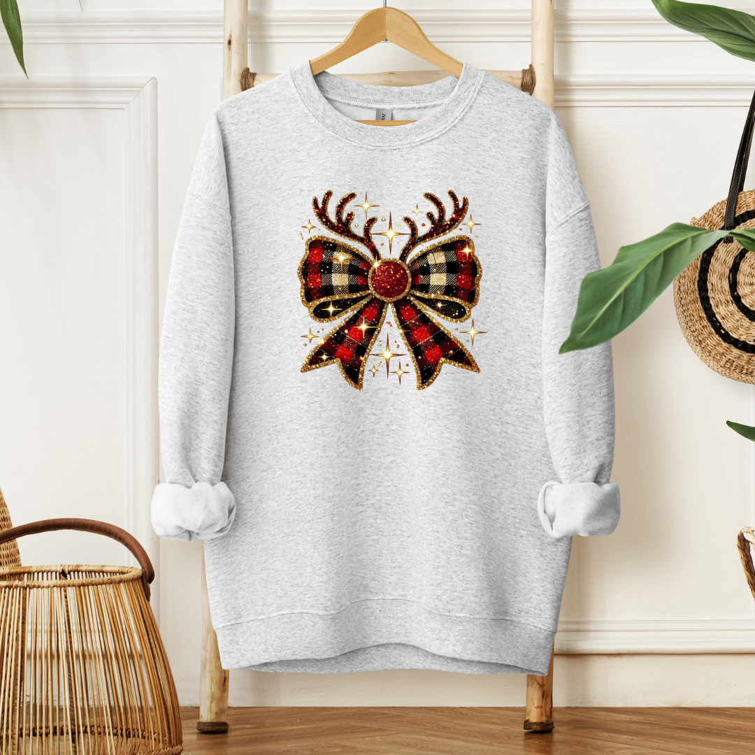 Reindeer Bow | Sweatshirt MadreForte LLC