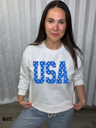 Distressed USA (Blue) Sweatshirt