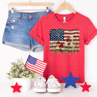 Patriotic Wildflower USA Tee