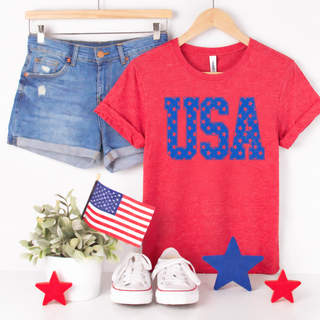 Distressed USA (Blue) Tee
