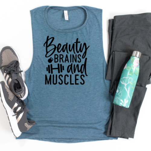 Beauty Brains Muscles | Bella Muscle Tank MadreForte LLC