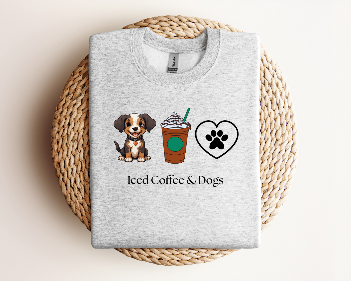 Iced Coffee & Dogs | Sweatshirt or Tshirt MadreForte LLC