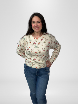 Floral Lightweight Longsleeve Sweater