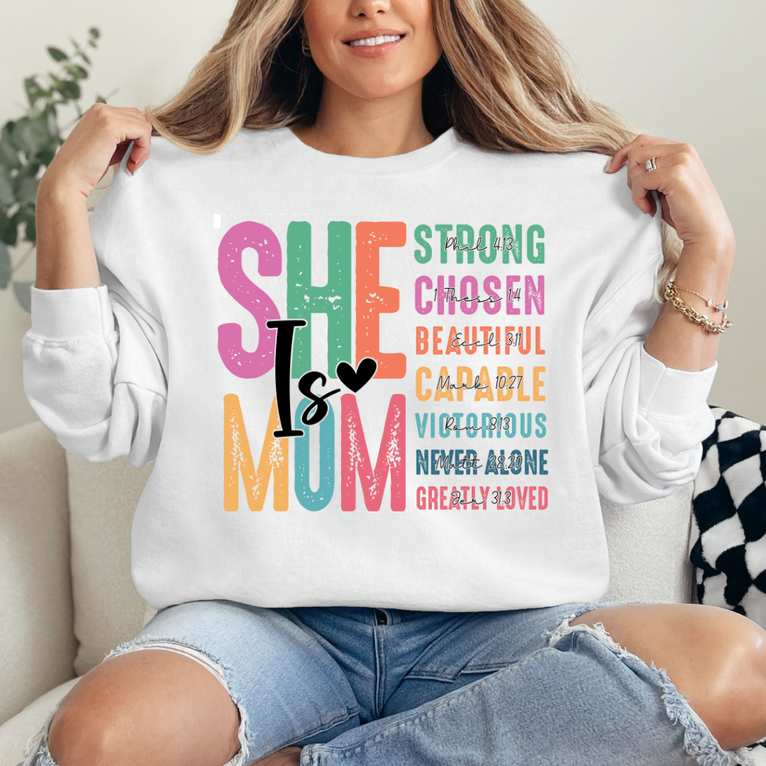 She is Mom| Sweatshirt or T-Shirt MadreForte LLC