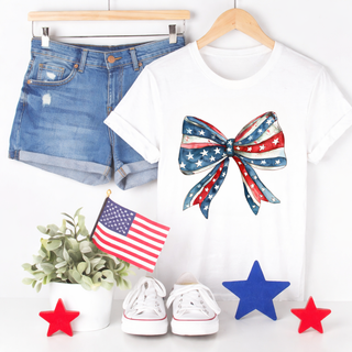 4th of July Bow Tee