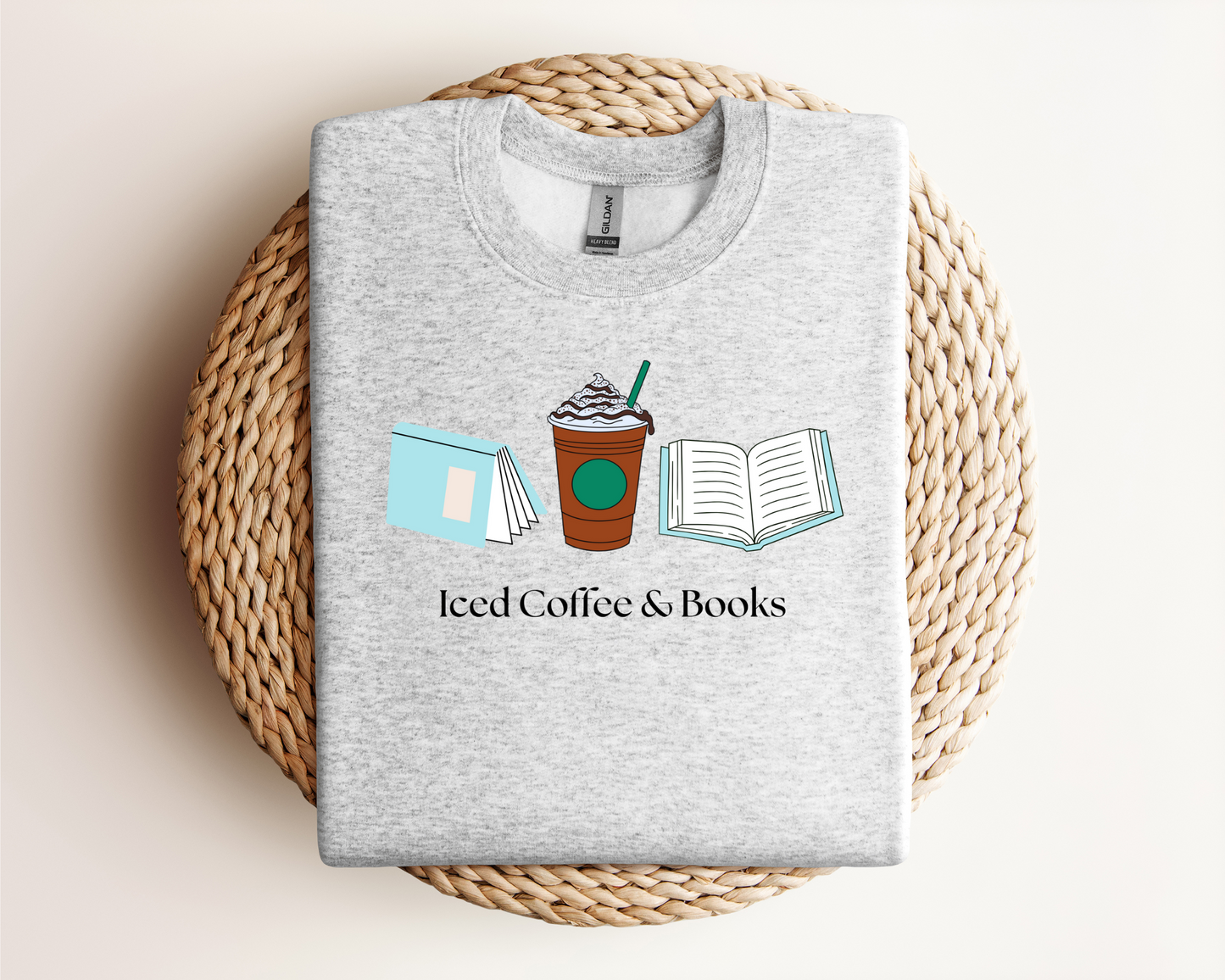 Iced Coffee & Books | Sweatshirt or Tshirt MadreForte LLC