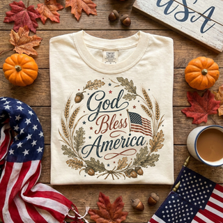 Fall God Bless America Tee