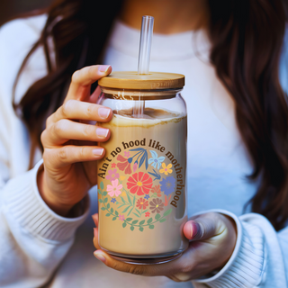 Ain't No Hood Like Mother Hood | Sipper Glass, 16oz