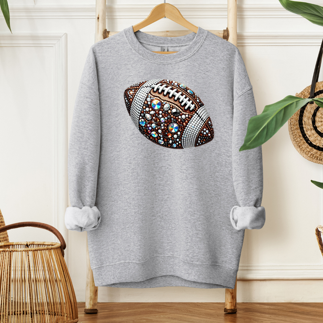 Rhinestone Football| Sweatshirt or Hoodie MadreForte LLC