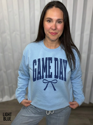 Game Day navy Bow Sweatshirt