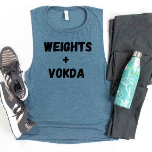 Weights + Vodka| Bella Muscle Tank MadreForte LLC