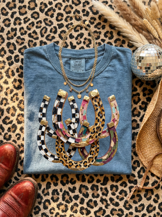 Faux Oil Painted Horseshoes Tee