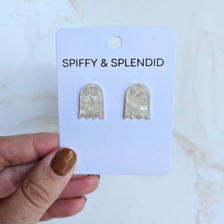 Ghost Studs - White Shimmer