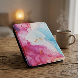 Marble Watercolor Pink Blue Abstract Kindle Case