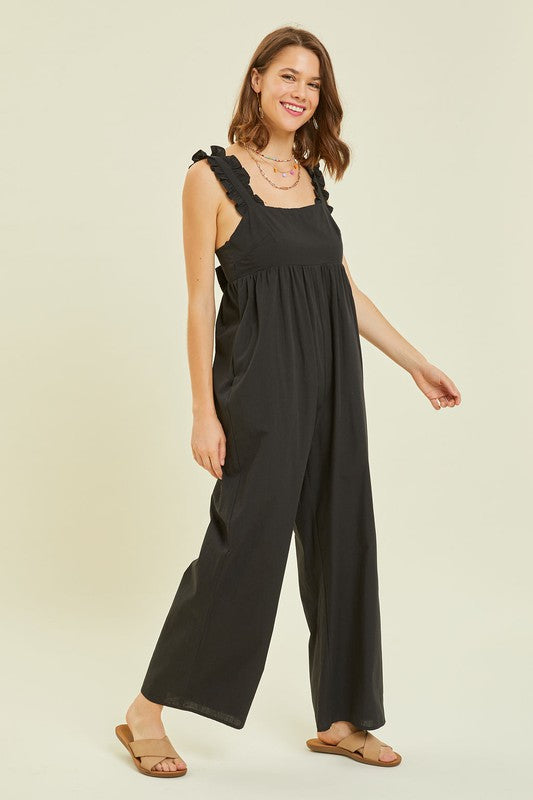 Wide Leg Jumpsuit Featured with Back Tie Detail MadreForte LLC