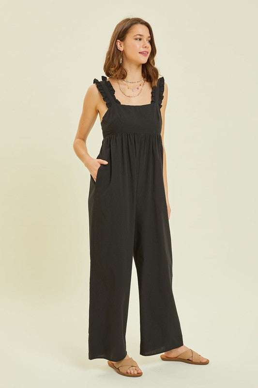 Wide Leg Jumpsuit Featured with Back Tie Detail MadreForte LLC