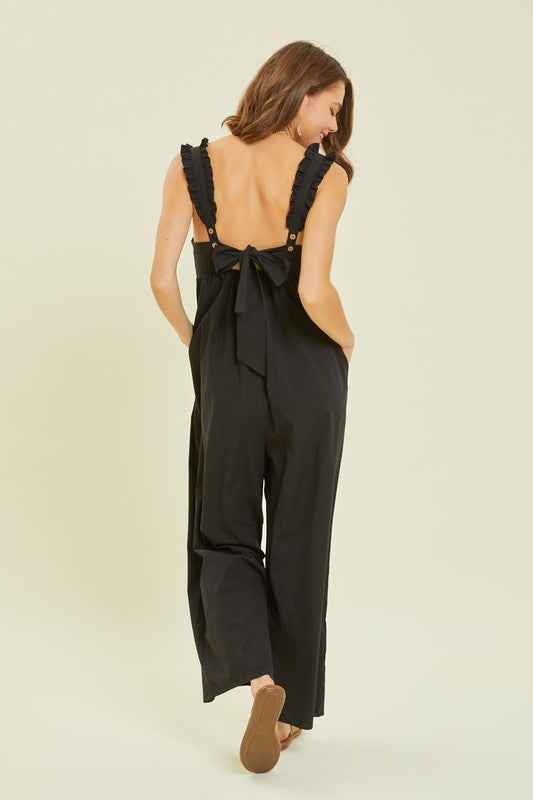 Wide Leg Jumpsuit Featured with Back Tie Detail MadreForte LLC