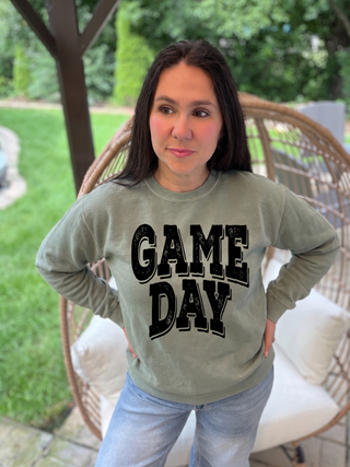 Black Distressed Game Day Sweatshirt
