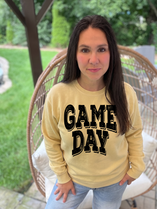 Black Distressed Game Day Sweatshirt
