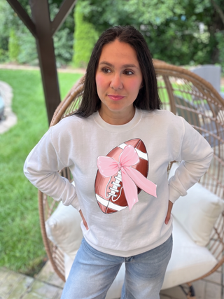 Pink Bow Football Sweatshirt