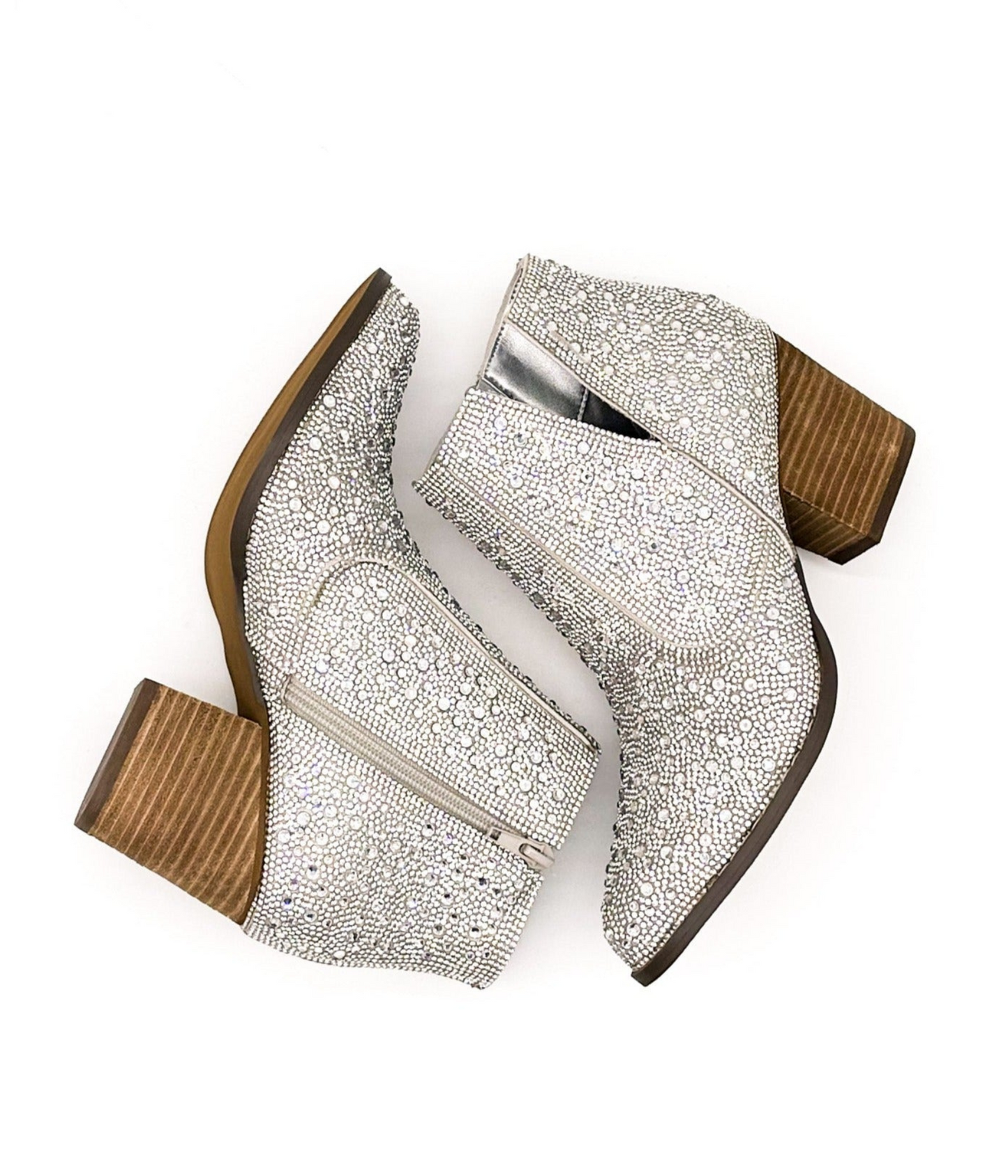 Shine Star Rhinestone Bootie in Silver MadreForte LLC