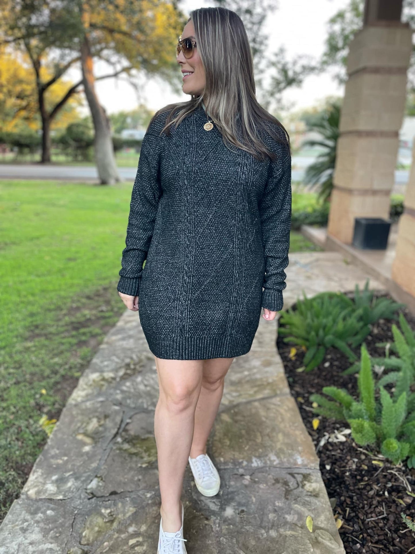 PREORDER: So Delightful Cable Knit Sweater Dress in Four Colors MadreForte LLC