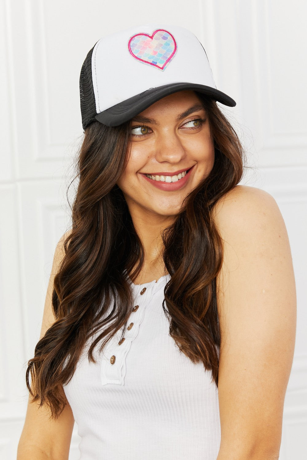 Fame Falling For You Trucker Hat in Black MadreForte LLC