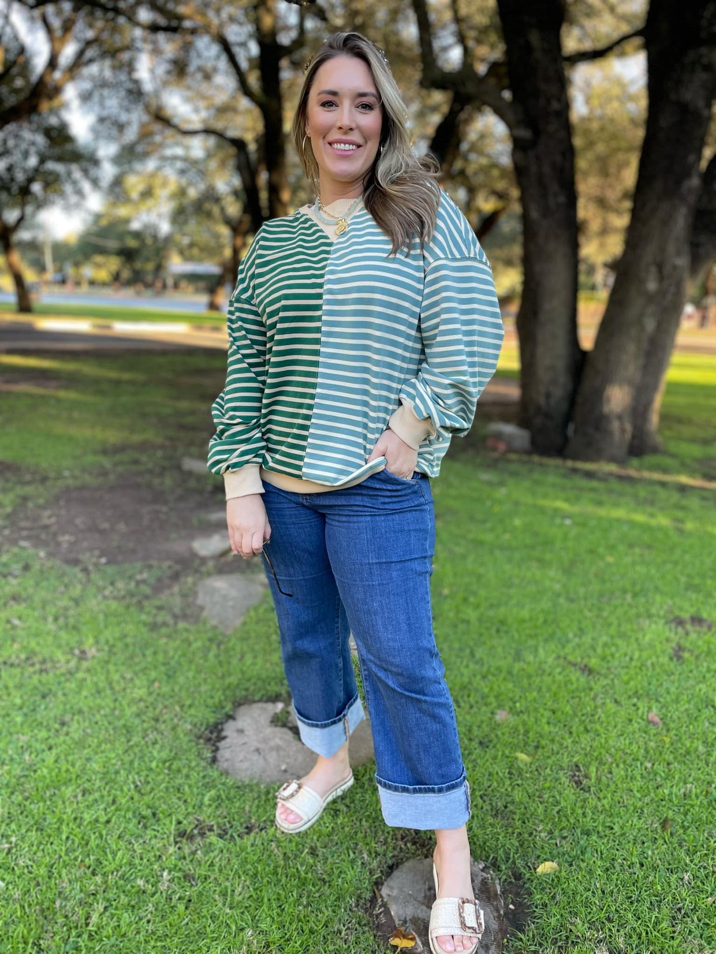 PREORDER: Step By Step Stripe Sweatshirt in Four Colors MadreForte LLC