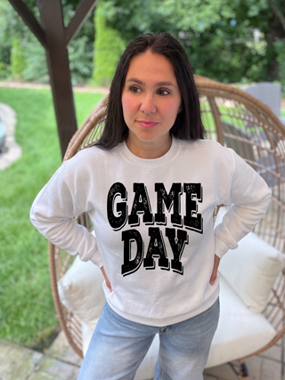 Black Distressed Game Day Sweatshirt