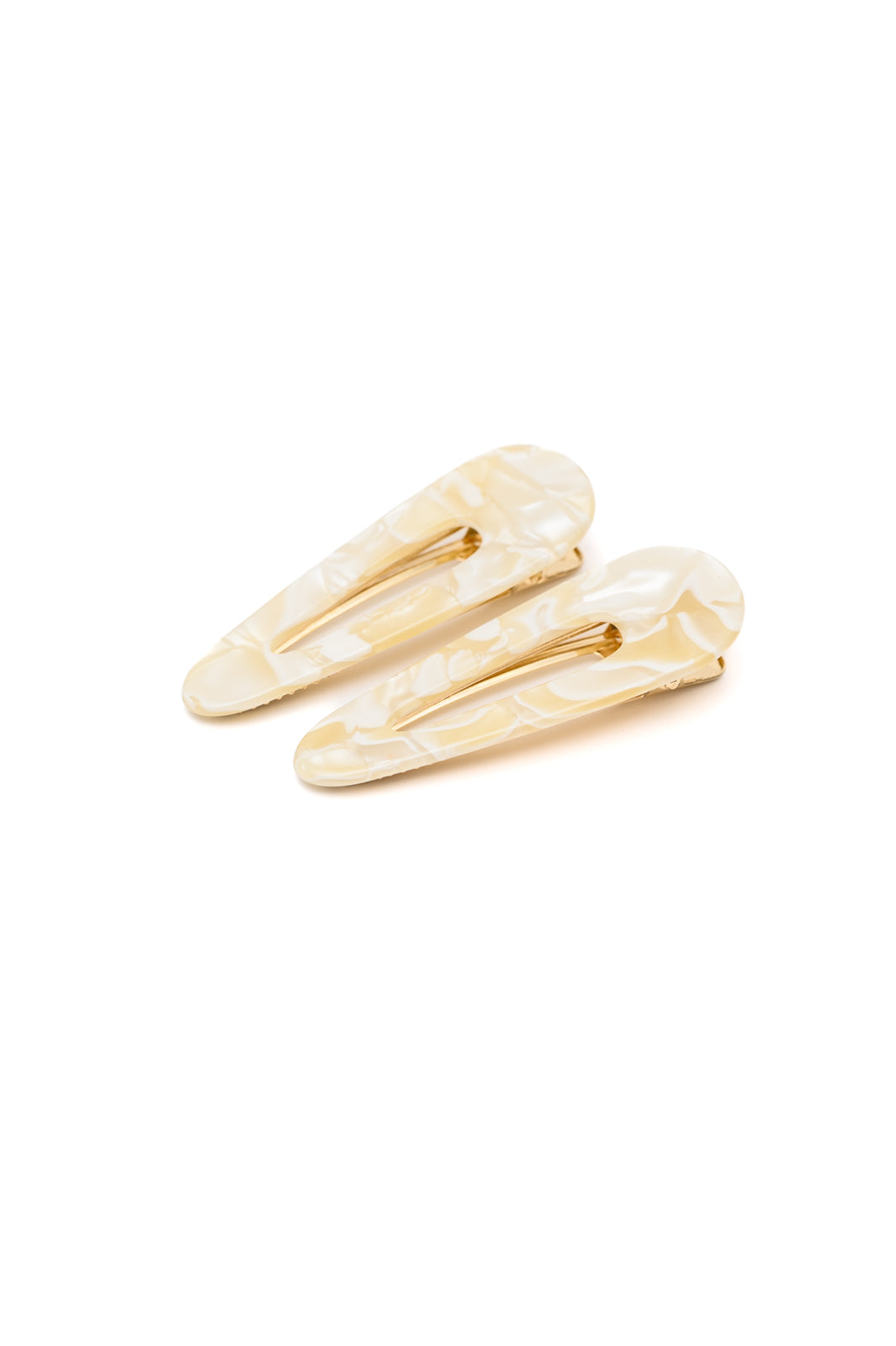 2 Pack Teardrop Hair Clip in Gold Shell MadreForte LLC