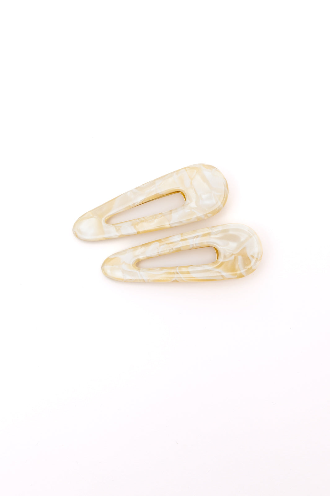 2 Pack Teardrop Hair Clip in Gold Shell MadreForte LLC