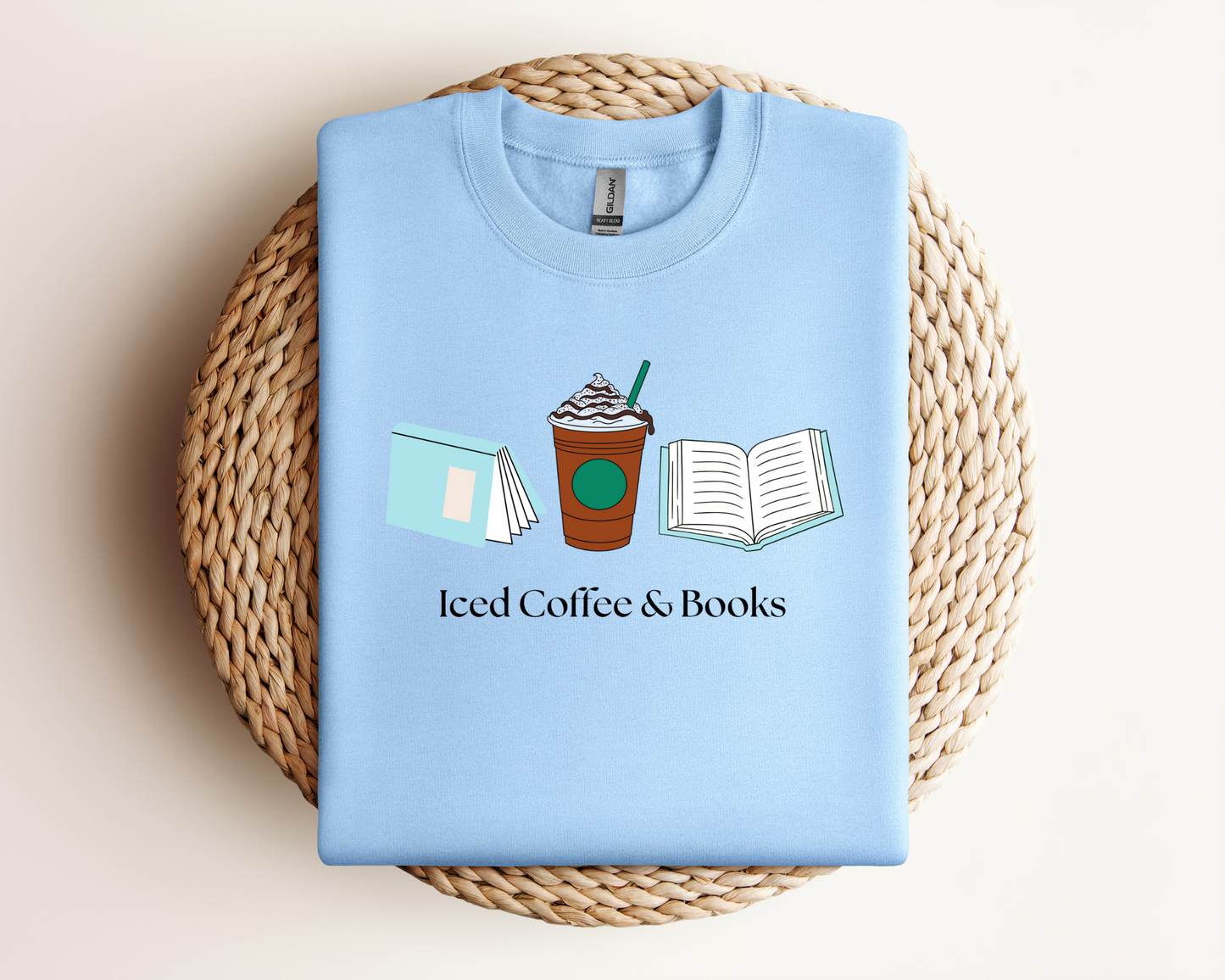 Iced Coffee & Books | Sweatshirt or Tshirt MadreForte LLC