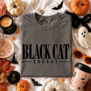 Black Cat Energy Halloween Graphic Tee