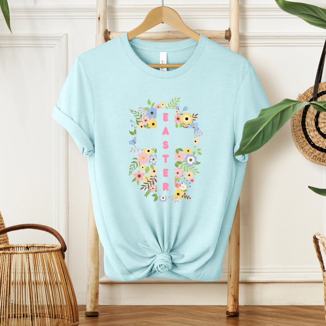 Easter Floral Cross |  T-Shirt MadreForte LLC