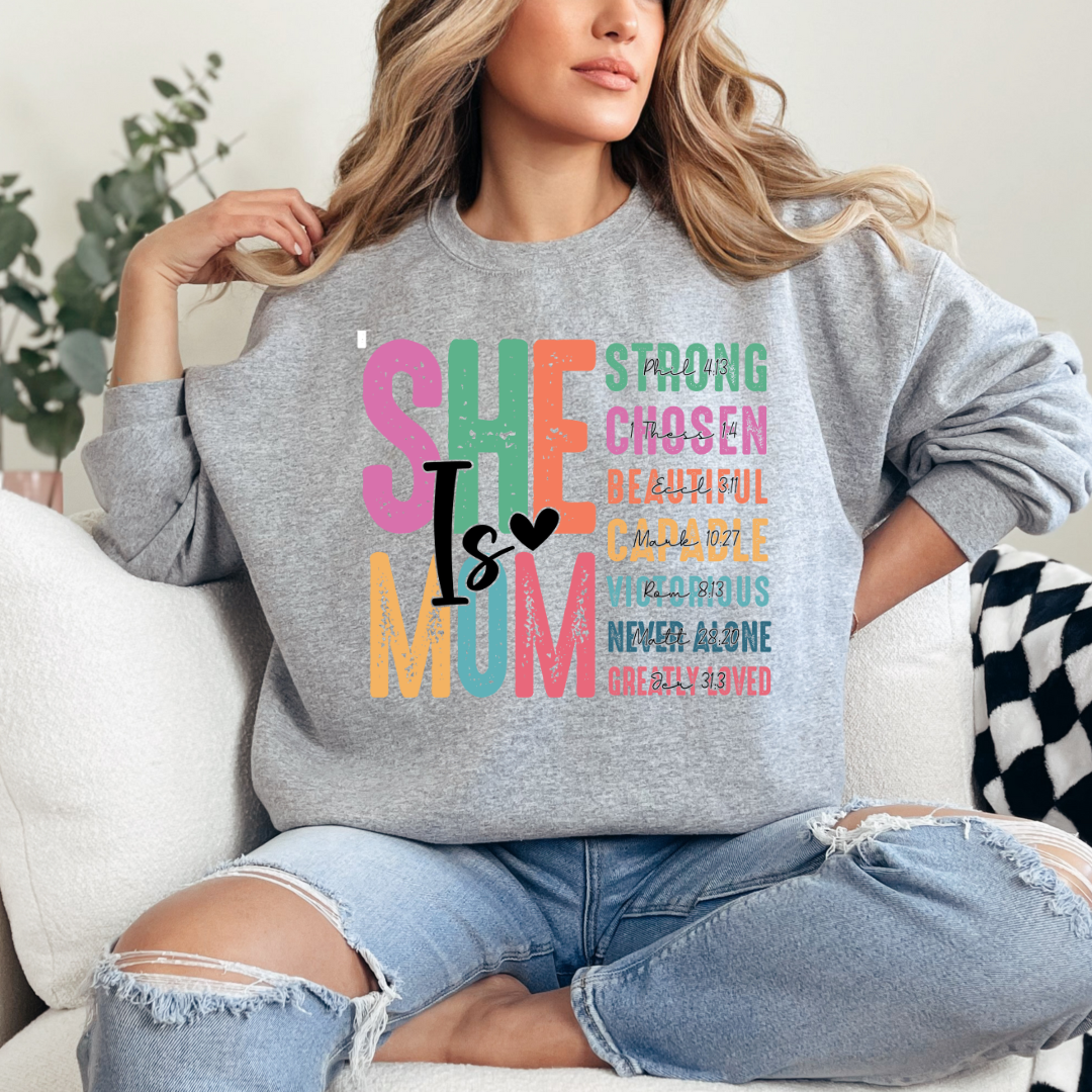 She is Mom| Sweatshirt or T-Shirt MadreForte LLC