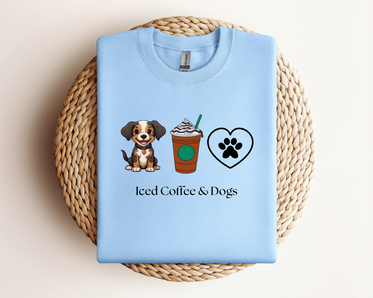 Iced Coffee & Dogs | Sweatshirt or Tshirt MadreForte LLC