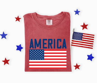 American Flag Comfort Colors Tee
