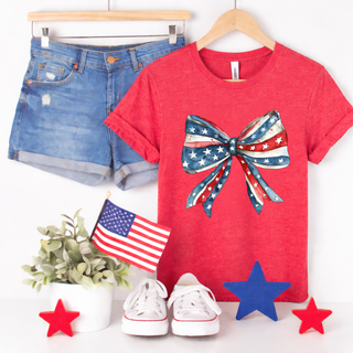 4th of July Bow Tee