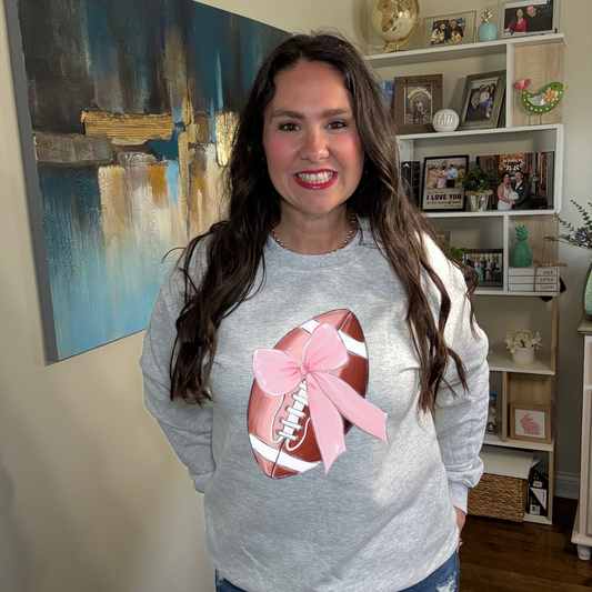 Crochet Pink Football| Sweatshirt or Hoodie