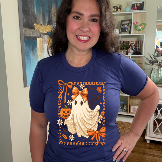 Orange Ribbon Ghost Tee