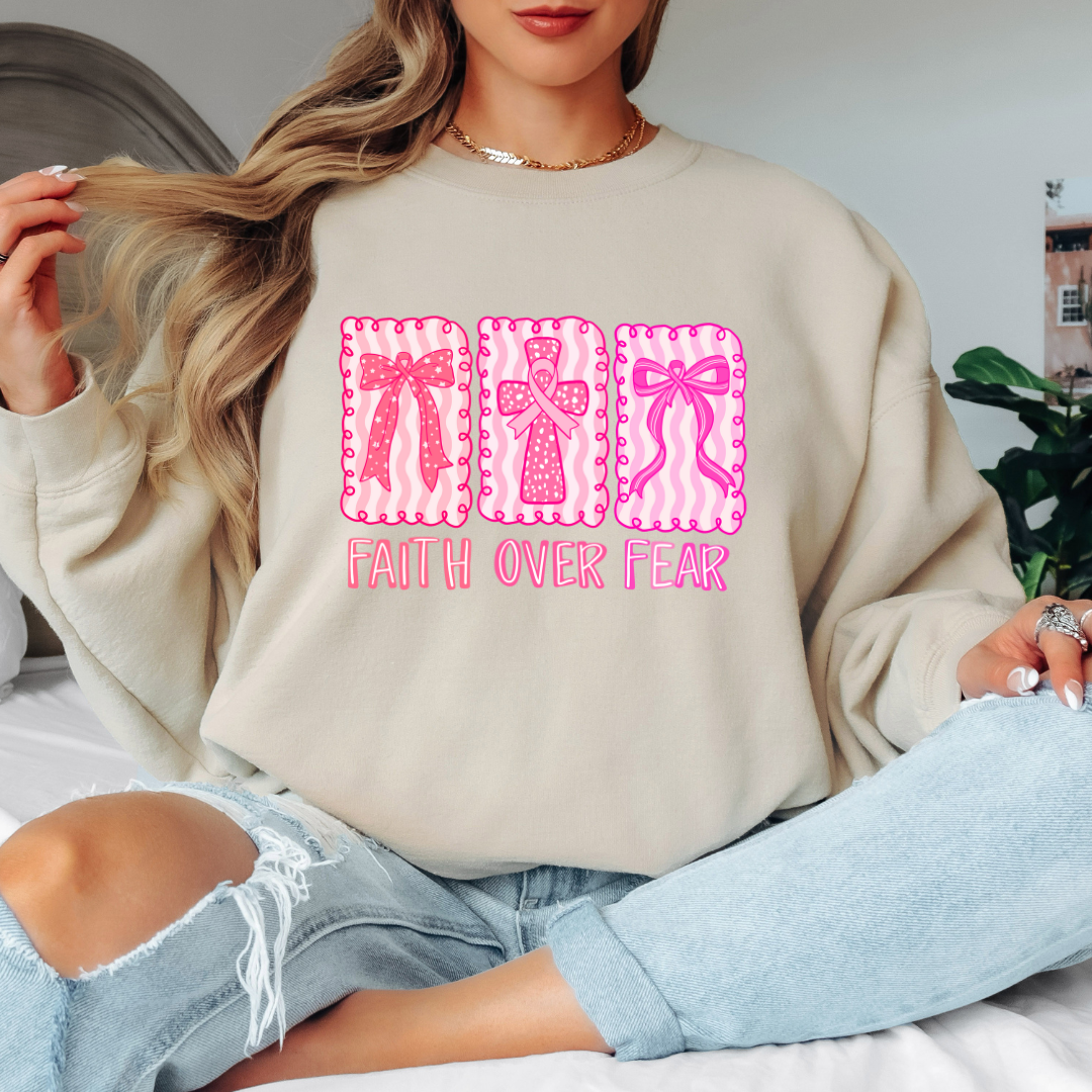 Pink Faith over Fear Sweatshirt