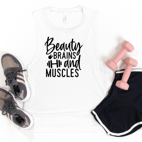 Beauty Brains Muscles | Bella Muscle Tank MadreForte LLC