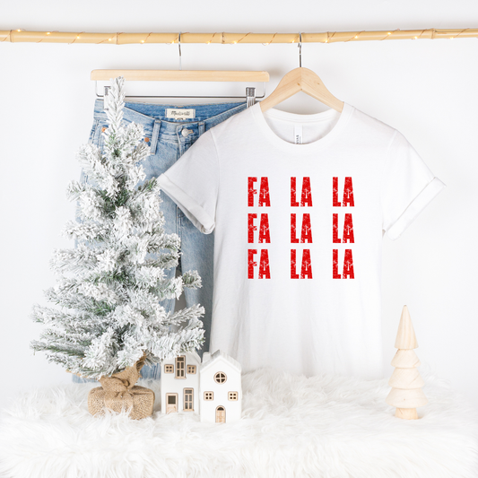 Fa La La White Tee