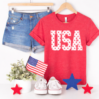 Distressed USA (White) Tee