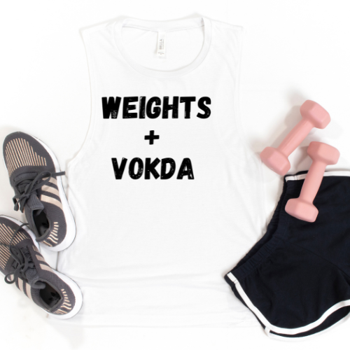 Weights + Vodka| Bella Muscle Tank MadreForte LLC