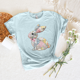 Funny Rabbit Faux Embroidery| T-Shirt