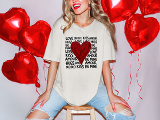 Retro Heart Love Words Tee