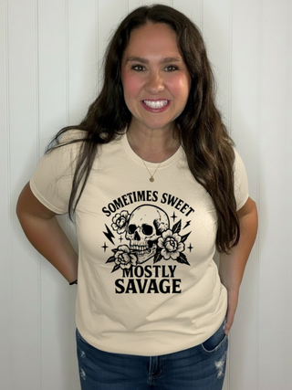 Sometimes Sweet Mostly Savage Trending Tee