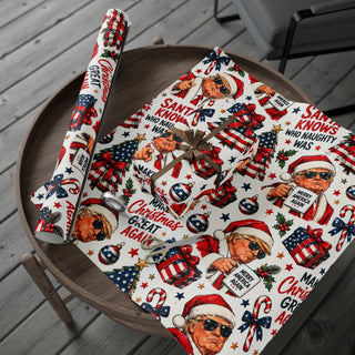 Patriotic Funny Trump Christmas Wrapping Paper
